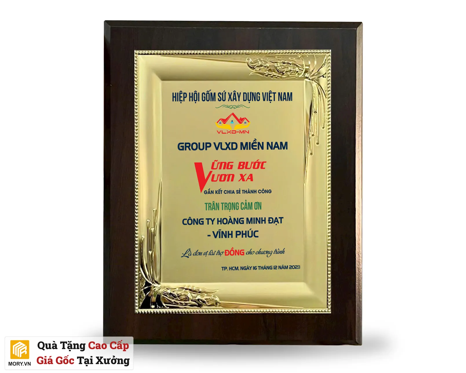 Kỷ niệm chương gỗ đồng 09 (màu đứng)