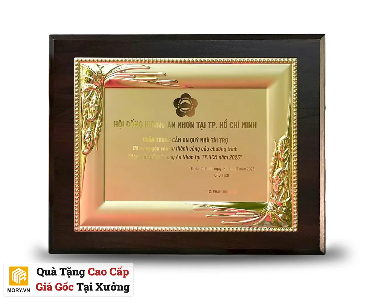 Kỷ niệm chương gỗ đồng 09 (Màu vàng)