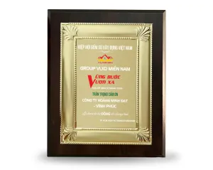 Kỷ niệm chương gỗ đồng 22 (nằm dọc)
