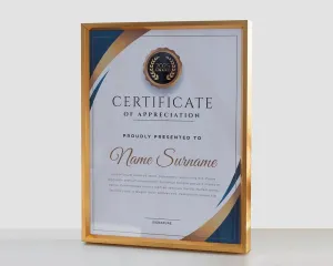 Bằng khen, Bảng vinh danh kim loại (Màu vàng)