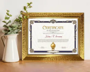 Bằng chứng nhận vàng sang trọng (Khổ A3 (30x42cm))