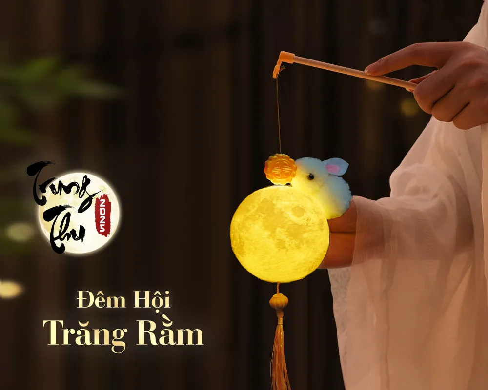 Đèn lồng trung thu 2025 - trăng và thỏ
