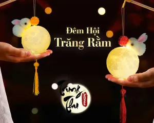 Đèn lồng trung thu 2025 - trăng và thỏ (Ngẫu nhiên)